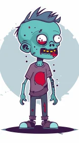 Funny Cartoon Zombie Illustration for Digital Content