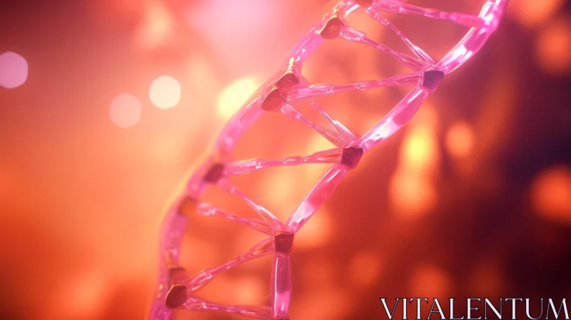 Pink DNA Strand: A Captivating Abstract Composition AI Image