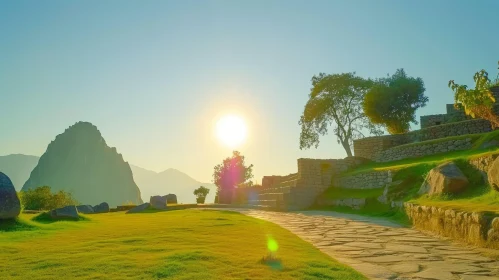 Serene Sunset at the Sacred Ruins of Machu Picchu