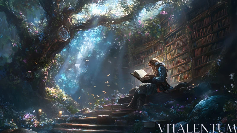 AI ART Magical Reading Nook in the Woods