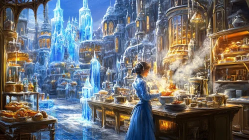 Winter Kitchen in a Fantasy City