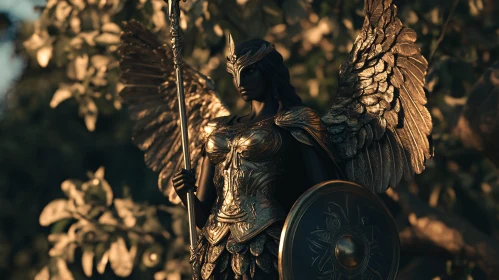 Winged Guardian in Golden Armor