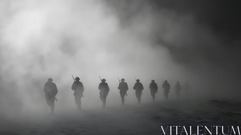 AI ART Ghostly Soldiers in Dense Fog