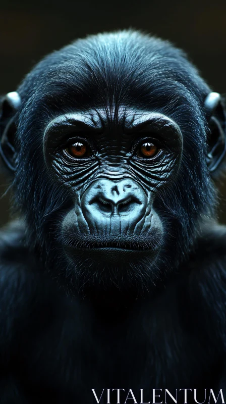 Close-Up Wildlife Chimpanzee Image AI Image