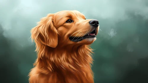 Digital Painting of Golden Retriever