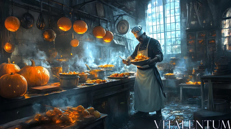 Culinary Artist at Work AI Image