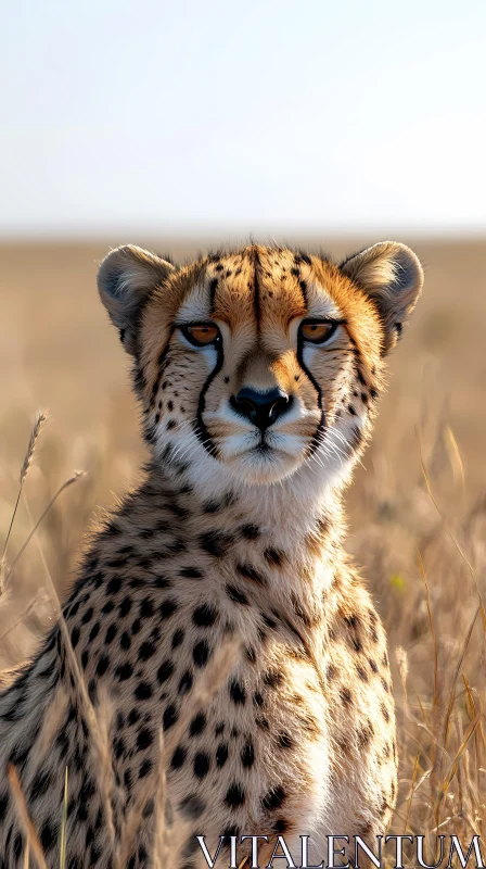 Cheetah in Golden Savannah AI Image