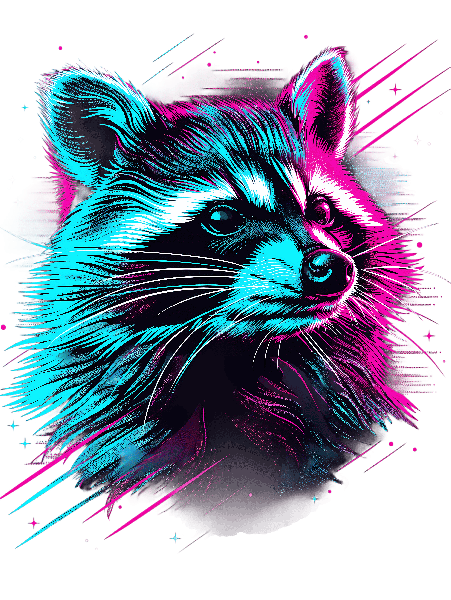 Psychedelic Raccoon Graphic