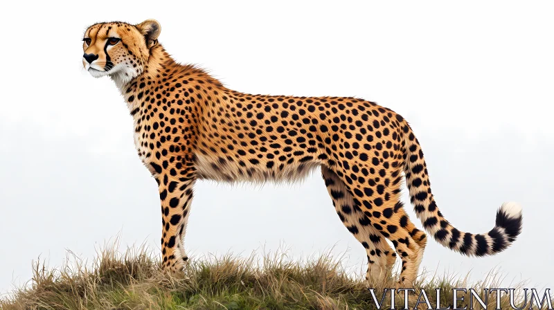 Cheetah on a Grassy Hill AI Image