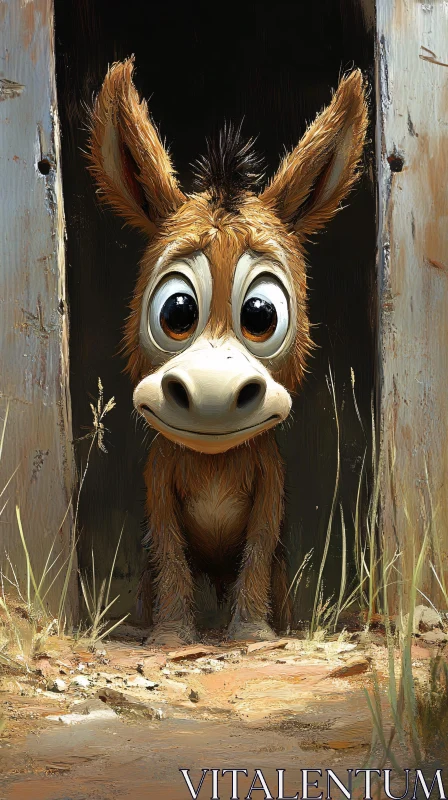 Adorable Donkey Art AI Image