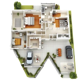 Architectural House Plan with Furniture Layout