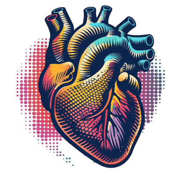 Colorful Heart Graphic for Apparel POD Design