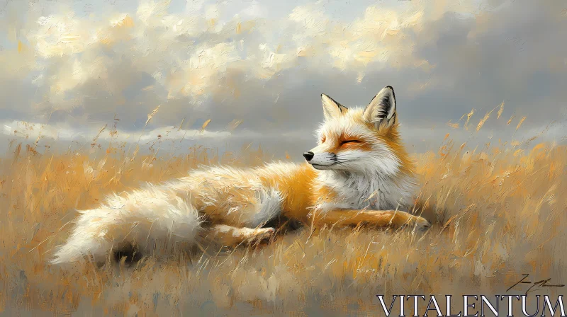 Tranquil Fox in Nature AI Image