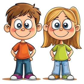 Cheerful Cartoon Children Illustration