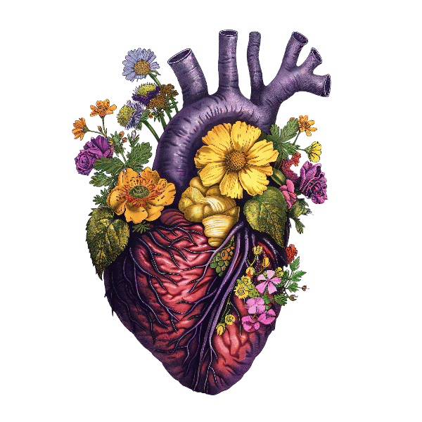 Blooms and Heart Graphic