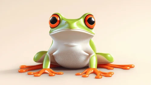 Colorful Frog in Detailed Art