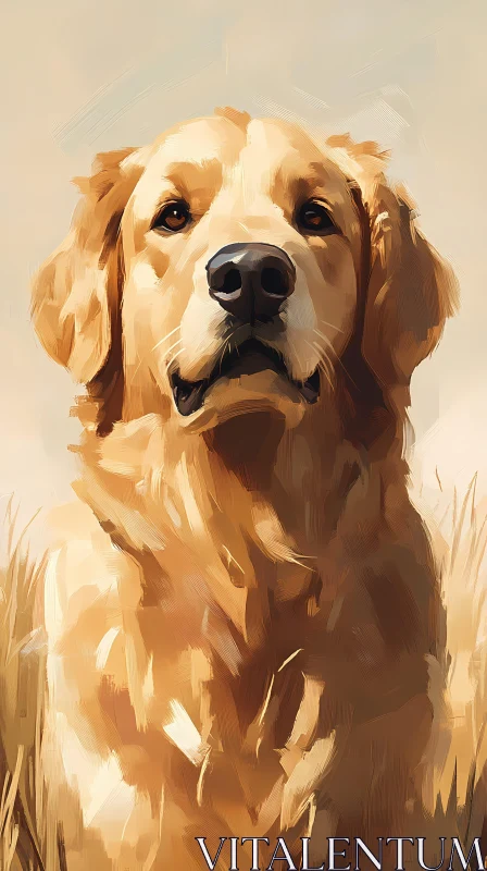 Painted Golden Retriever AI Image