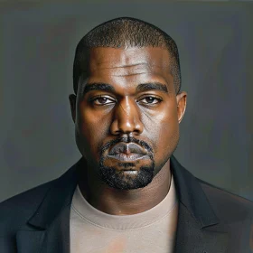 Reflective Kanye West Portrait