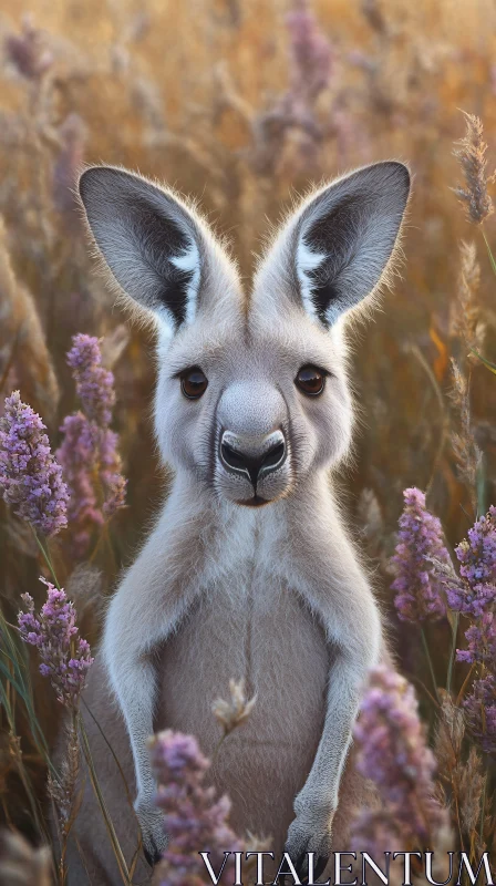 AI ART Kangaroo Among Blossoms