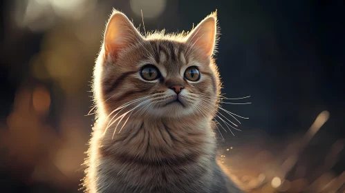Serenity of a Sunset-Lit Kitten