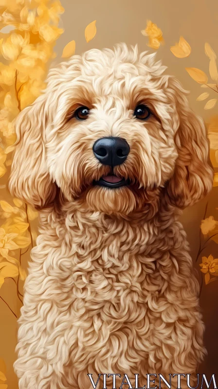 Fluffy Canine Portrait AI Image