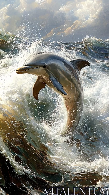 Graceful Dolphin in Ocean AI Image