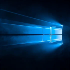 Glowing Blue Window Pane Digital Illustration