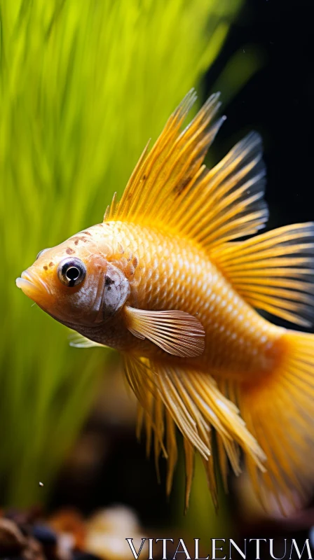 Belial Fish in Golden Hues - Aquarium Artistry AI Image