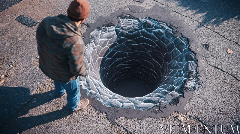 Asphalt Abyss: A Street Art Marvel AI Image