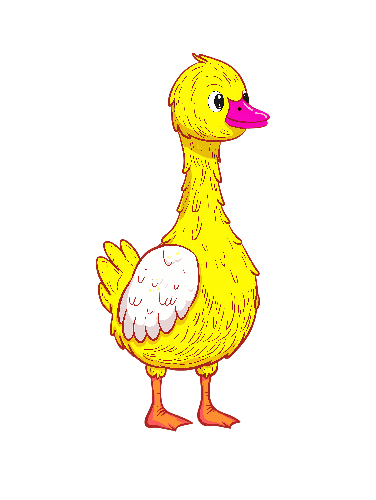 Charming Yellow Duck Cartoon T-Shirt Design