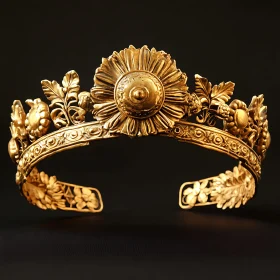 Ornate Gold Crown with Floral Design