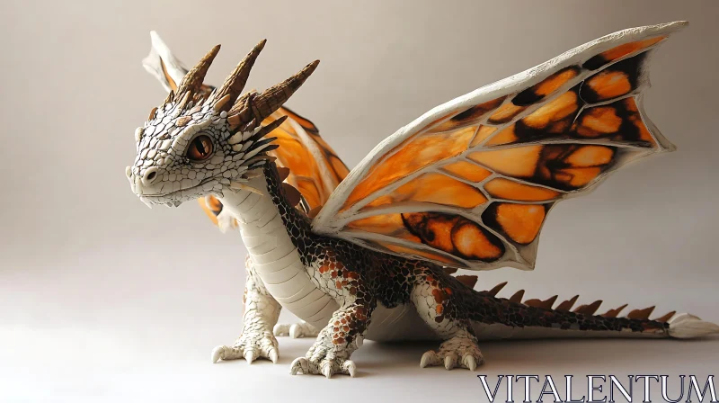 AI ART Fantasy Dragon Sculpture with Detailed Scales