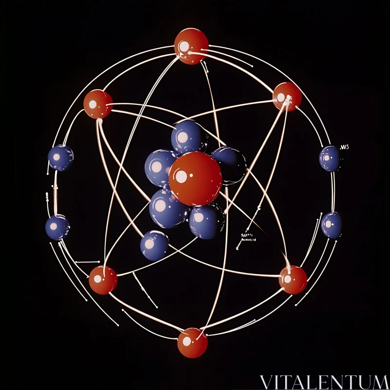 AI ART Stylized Atom Model