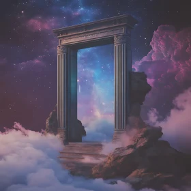 Celestial Gateway Among Clouds