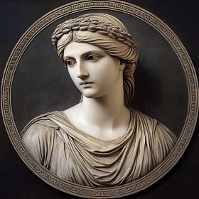 Classical Female Portrait in Marble