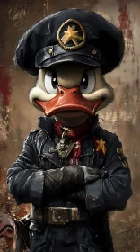 Authoritative Cartoon Duck Character