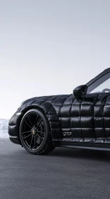 High-End Car with Quilted Design in Winter Wonderland