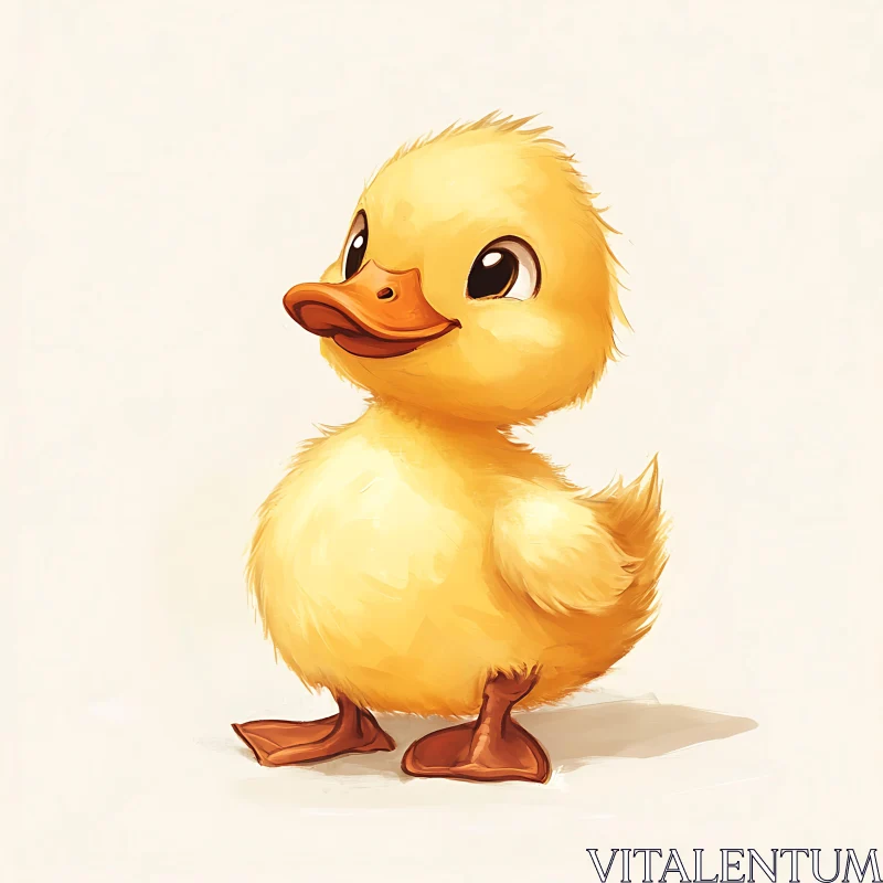 Charming Yellow Duckling Art AI Image