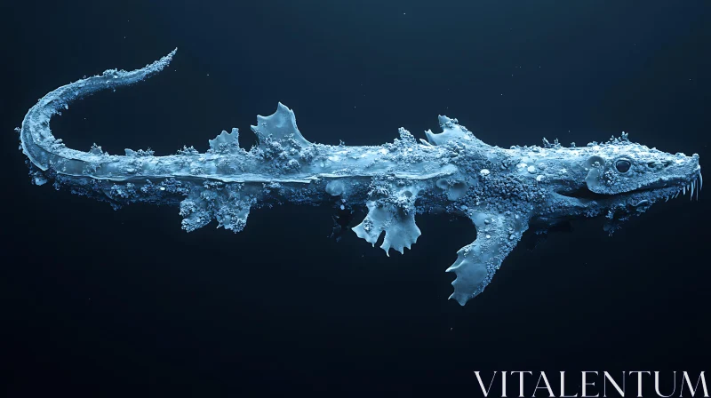 AI ART Underwater Reptile with Textured Skin