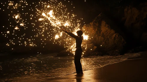 Night Beach Sparklers