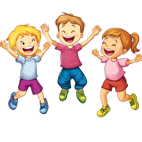 Happy Children Cartoon Art