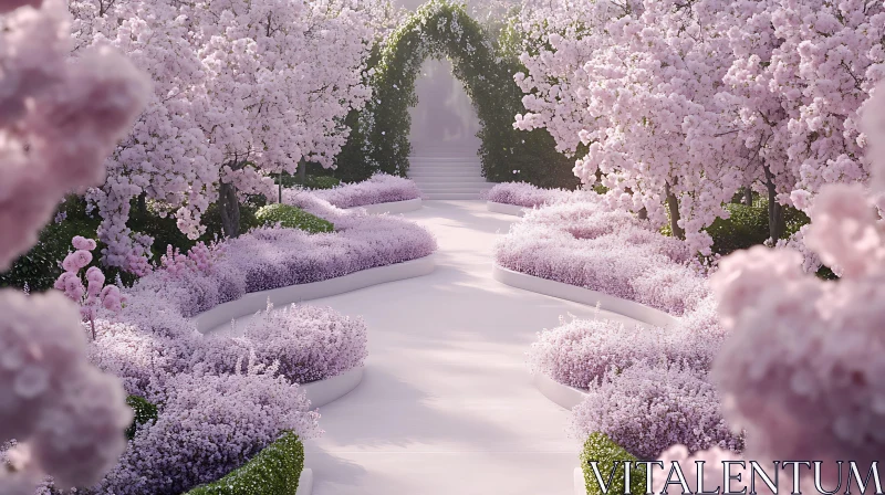 Floral Path to Tranquility AI Image