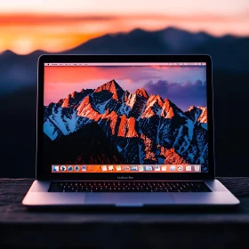 Beautiful Nature Scene on Laptop Display