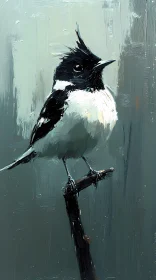 Artistic Perched Bird in Oil