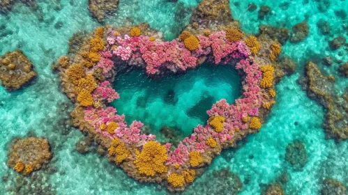 Heart-shaped Coral in Vibrant Colors: A Captivating Snapshot of the Great Barrier Reef