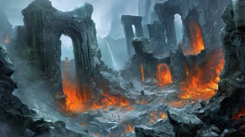 Post-Apocalyptic Ruined City Digital Painting