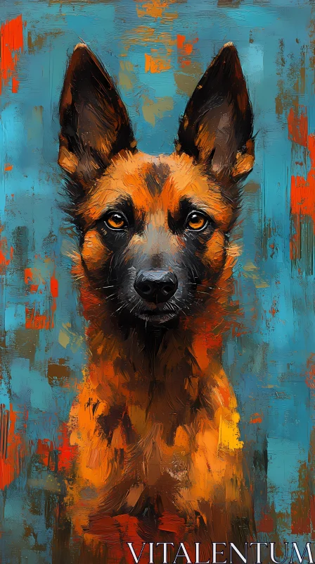 Expressive Dog in Abstract Art AI Image