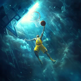 Soaring High: A Basketball Moment