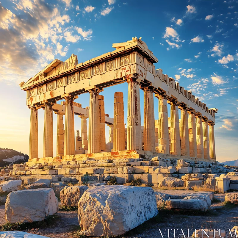 Ancient Greek Architecture: The Parthenon AI Image