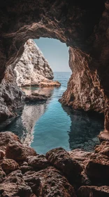 Coastal Cave View Overlooking the Sea